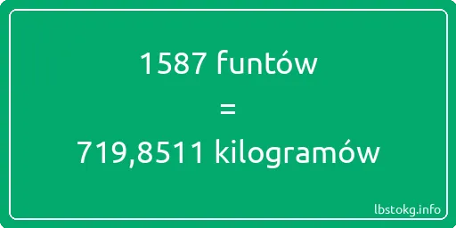 1587 funtów do kilogramów - 1587 funtów do kilogramów