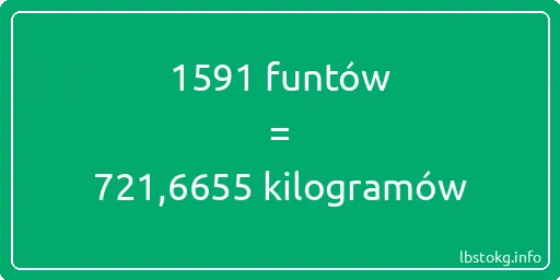 1591 funtów do kilogramów - 1591 funtów do kilogramów