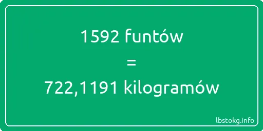 1592 funtów do kilogramów - 1592 funtów do kilogramów