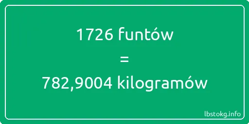 1726 funtów do kilogramów - 1726 funtów do kilogramów