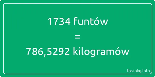 1734 funtów do kilogramów - 1734 funtów do kilogramów