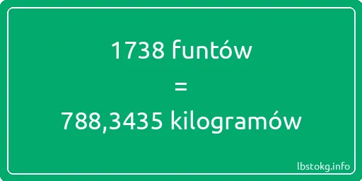 1738 funtów do kilogramów - 1738 funtów do kilogramów