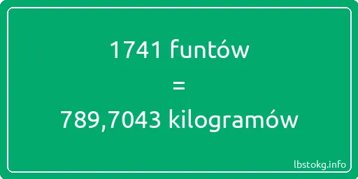 1741 funtów do kilogramów - 1741 funtów do kilogramów