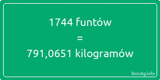 1744 funtów do kilogramów - 1744 funtów do kilogramów