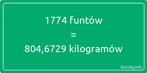 1774 funtów do kilogramów - 1774 funtów do kilogramów