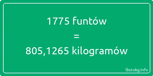 1775 funtów do kilogramów - 1775 funtów do kilogramów