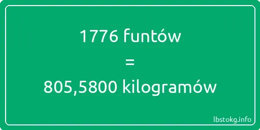 1776 funtów do kilogramów - 1776 funtów do kilogramów