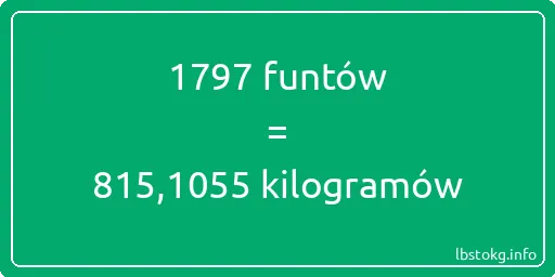 1797 funtów do kilogramów - 1797 funtów do kilogramów