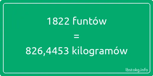 1822 funtów do kilogramów - 1822 funtów do kilogramów