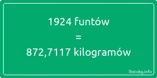 1924 funtów do kilogramów - 1924 funtów do kilogramów