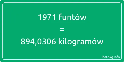 1971 funtów do kilogramów - 1971 funtów do kilogramów