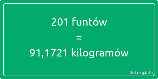 201 funtów do kilogramów - 201 funtów do kilogramów