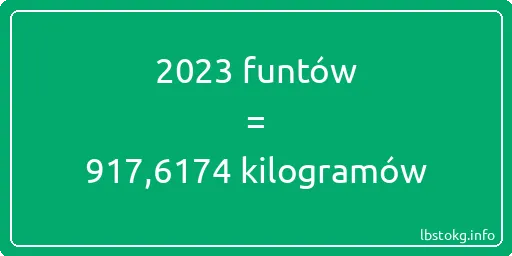 2023 funtów do kilogramów - 2023 funtów do kilogramów