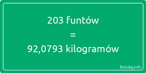 203 funtów do kilogramów - 203 funtów do kilogramów