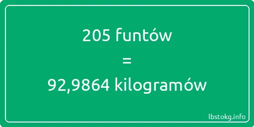 205 funtów do kilogramów - 205 funtów do kilogramów