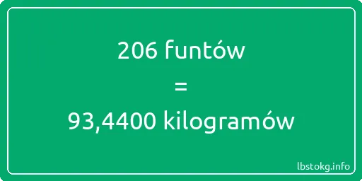 206 funtów do kilogramów - 206 funtów do kilogramów