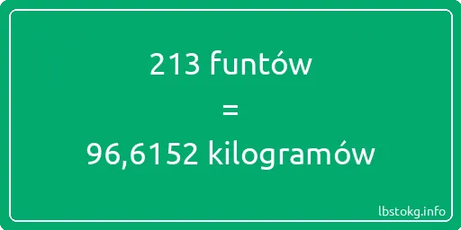 213 funtów do kilogramów - 213 funtów do kilogramów