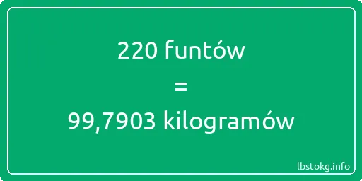 220 funtów do kilogramów - 220 funtów do kilogramów