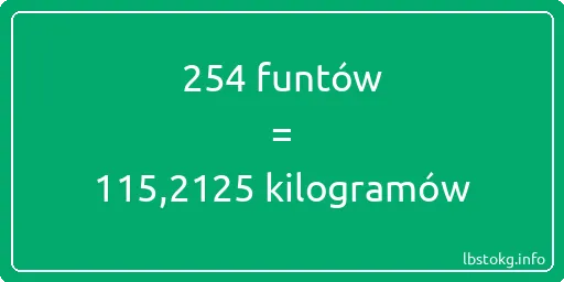 254 funtów do kilogramów - 254 funtów do kilogramów