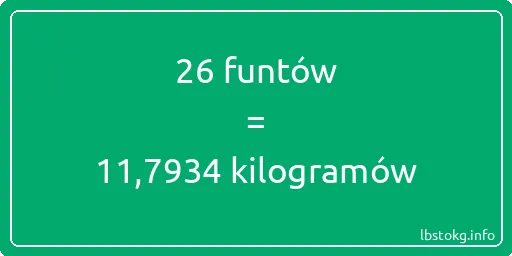 26 funtów do kilogramów - 26 funtów do kilogramów