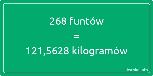 268 funtów do kilogramów - 268 funtów do kilogramów