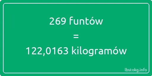 269 funtów do kilogramów - 269 funtów do kilogramów