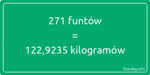 271 funtów do kilogramów - 271 funtów do kilogramów