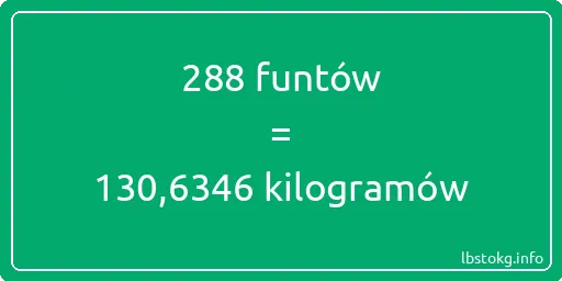 288 funtów do kilogramów - 288 funtów do kilogramów