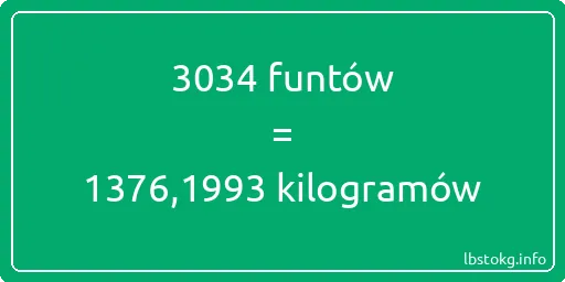 3034 funtów do kilogramów - 3034 funtów do kilogramów