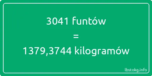 3041 funtów do kilogramów - 3041 funtów do kilogramów