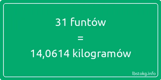 31 funtów do kilogramów - 31 funtów do kilogramów