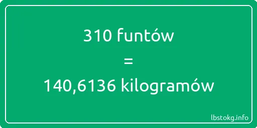 310 funtów do kilogramów - 310 funtów do kilogramów