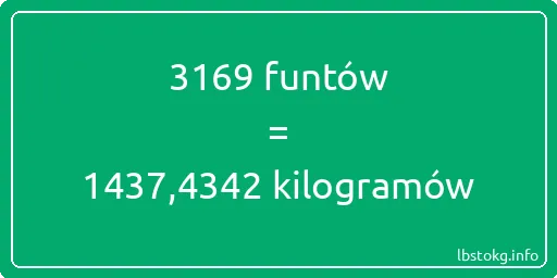 3169 funtów do kilogramów - 3169 funtów do kilogramów