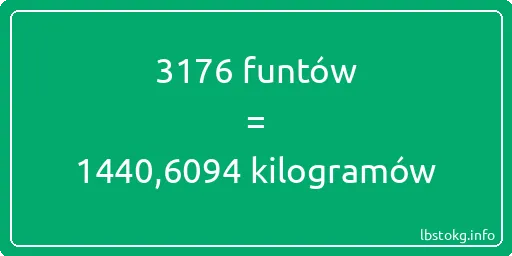 3176 funtów do kilogramów - 3176 funtów do kilogramów