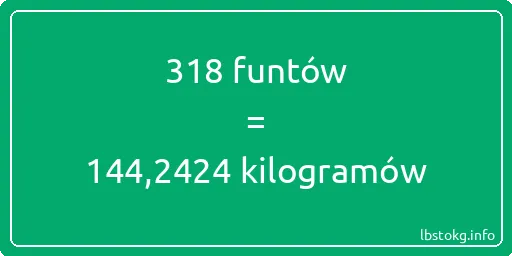 318 funtów do kilogramów - 318 funtów do kilogramów