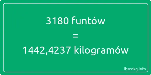 3180 funtów do kilogramów - 3180 funtów do kilogramów