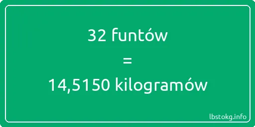 32 funtów do kilogramów - 32 funtów do kilogramów