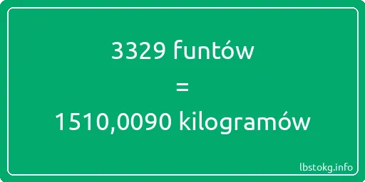 3329 funtów do kilogramów - 3329 funtów do kilogramów