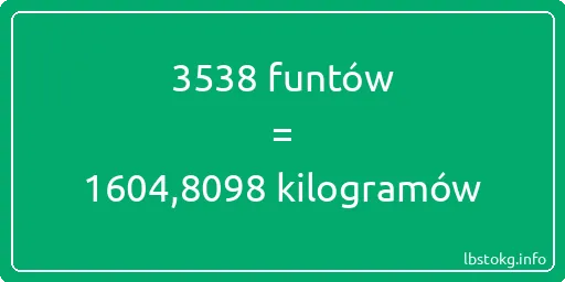 3538 funtów do kilogramów - 3538 funtów do kilogramów