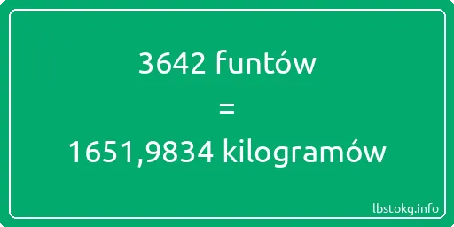 3642 funtów do kilogramów - 3642 funtów do kilogramów