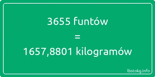 3655 funtów do kilogramów - 3655 funtów do kilogramów