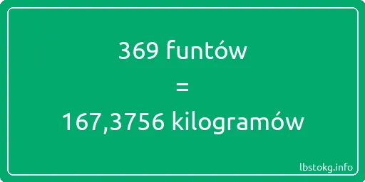 369 funtów do kilogramów - 369 funtów do kilogramów