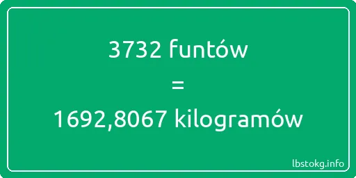 3732 funtów do kilogramów - 3732 funtów do kilogramów