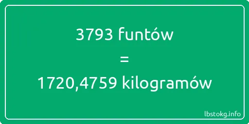 3793 funtów do kilogramów - 3793 funtów do kilogramów