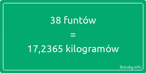 38 funtów do kilogramów - 38 funtów do kilogramów