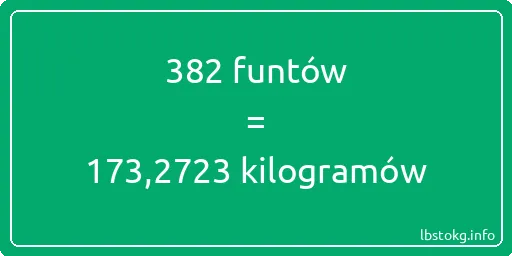 382 funtów do kilogramów - 382 funtów do kilogramów