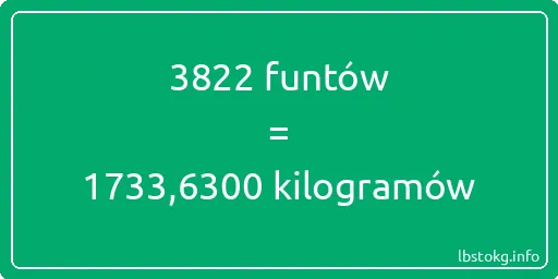 3822 funtów do kilogramów - 3822 funtów do kilogramów