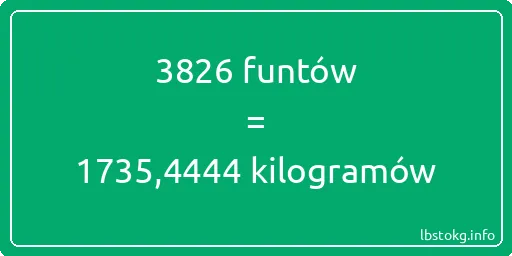 3826 funtów do kilogramów - 3826 funtów do kilogramów