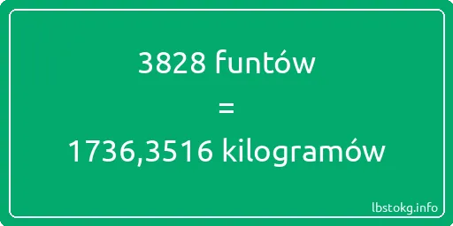 3828 funtów do kilogramów - 3828 funtów do kilogramów