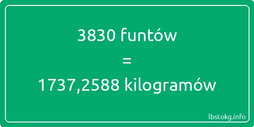 3830 funtów do kilogramów - 3830 funtów do kilogramów